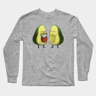 Incredibly Cute Avocado Eating Some Guacamole Long Sleeve T-Shirt